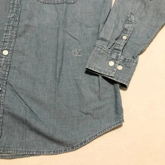 Calvin Klein Mens Size Small Jean Button  Up Shirt Relaxed Fit - Picture 4 of 16